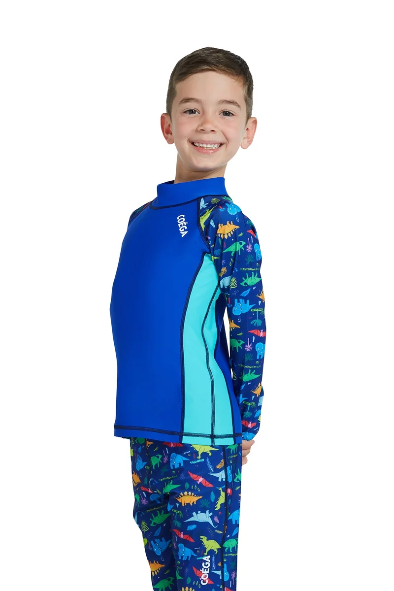 Coega Sunwear  COEGA  Boys Kids Rashguard Long Sleeve - Blue Playing Dinos for Men | Best Price UAE